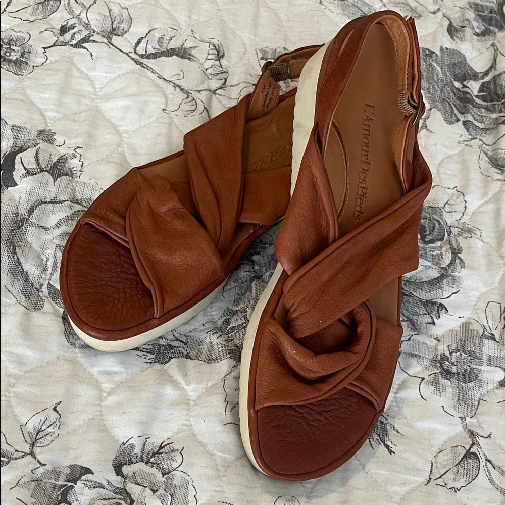 L’Armour Des Peds Women's Brown Leather Sandals - Picture 1 of 7